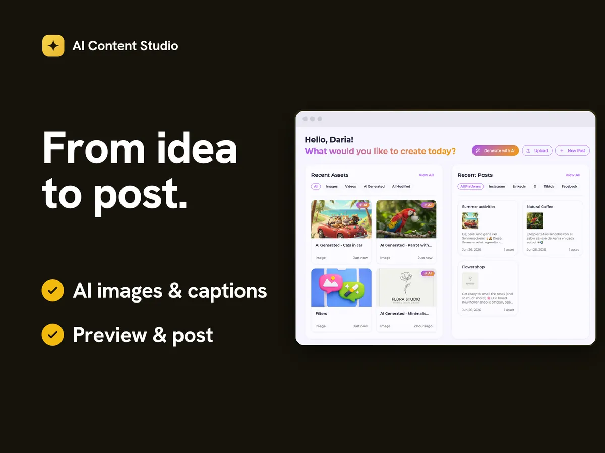 AI Content Studio like Buffer