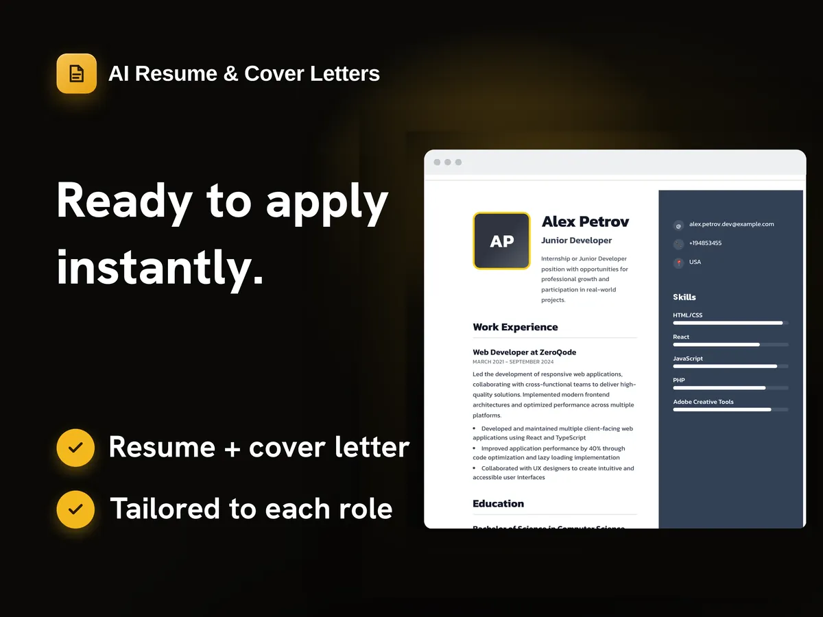 Resume Builder like Resume.io