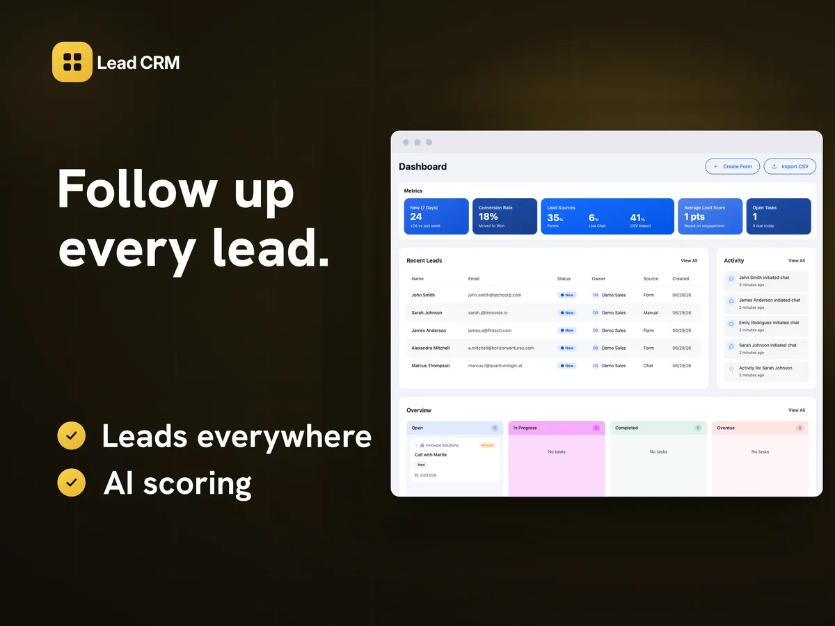 Lead CRM like HubSpot